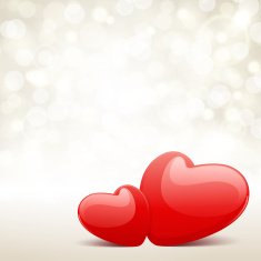 Two hearts with light Valentine's day N2
