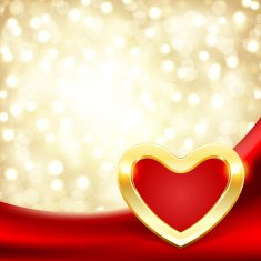 Heart on silk with light Valentine's day N8