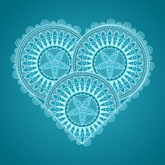Valentine's Day Card with patterned heart N3
