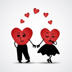 Two hearts in love Vector illustration N2