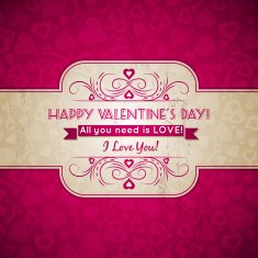 valentines day greeting card with hearts and wishes text