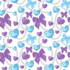 Shiny ruby heart pendants seamless pattern N3