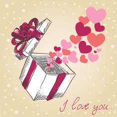 Valentine's hearts fly gift box N2