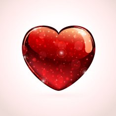 Red shiny valentines heart
