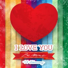 Valentine card with stunning red heart N2