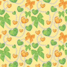 Shiny heart pendants hanging seamless pattern N2