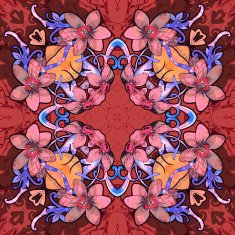 Flowers Seamless kaleidoscopic pattern N2