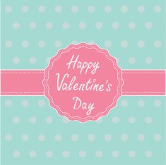 Pink label and ribbon Happy Valentines Day card N2