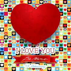 Valentine card with stunning red heart N3