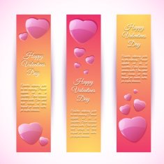 Valentine's Day Cards Banners set Design concept N21