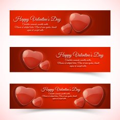 Valentine's Day Cards Banners set Design concept N23