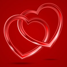 Abstract two shiny heart's shapes N2