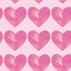 Pink hearts seamless patterns Optical illusion 3d three-dimensional