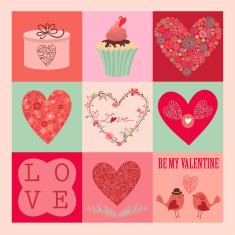 Greeting card with hearts N10