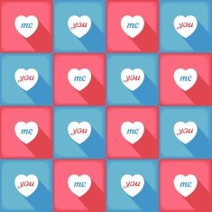 Funny pop-art pattern for love