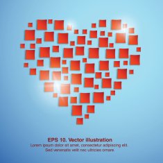 Shiny squares heart Valentine's day vector illustration