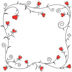 Frame of floral hearts