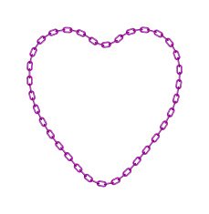 Purple chain in shape of heart