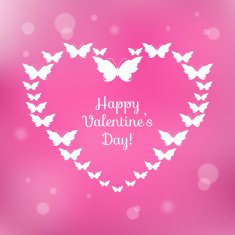 Heart of butterflies Valentine's Card N3