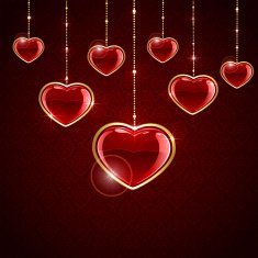 Red hanging hearts