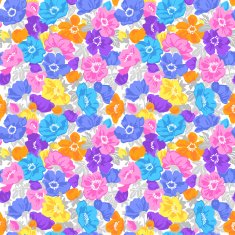 Vector floral background with colofrul flowers anemones and gray petals