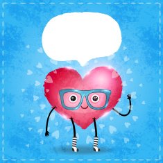 Happy Valentines day card with cute heart N5
