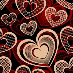 Vector Seamless Pattern with Hearts N18