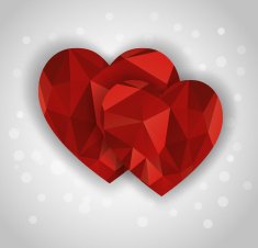 two abstract diamond hearts shape N2
