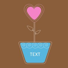 Vector heart flower in pot Card