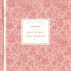 Coral elegant wedding card with garden roses