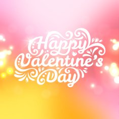 Happy Valentine's Day lettering Greeting Card with plenty place
