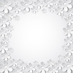 white valentine background with many flowers