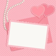 Retro framework with envelope and hearts