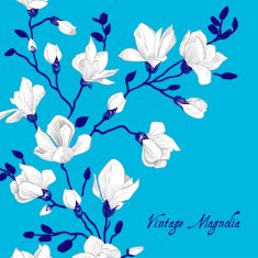 Vintage brown card with a magnolia N3
