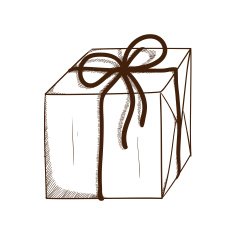 Present box with ribbon and bow N29