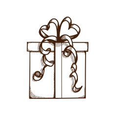 Present box with ribbon and bow N30