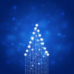 Abstract Blue Xmas Star Tree