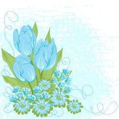 Design card of vector tulips (Flower background) N2