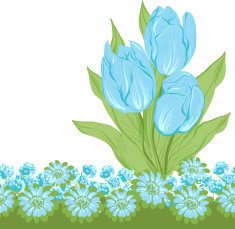 Design of vector tulips (Flower background)