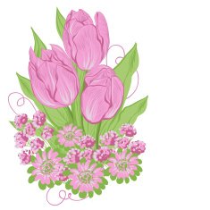 Design of vector tulips (Flower background) N2
