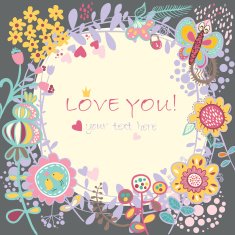 Floral Love background Vector illustration N4
