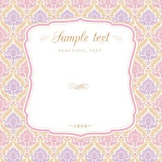 Romantic pastel card with ornamental vintage background
