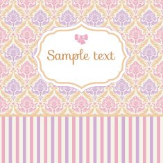 Romantic pastel card with ornamental vintage background N2
