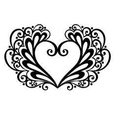 Vector Deco Floral Heart N2