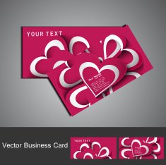 Business card set colorful heart stylish background illustration