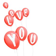 vector red balloons background - wording i love you