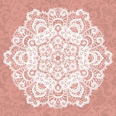 Elegant lacy doily Vector snowflake N3