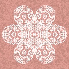 Elegant lacy doily Vector snowflake N4