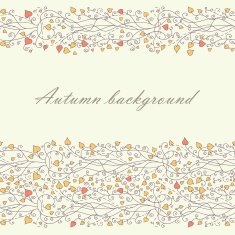 Autumn background with hearts N2