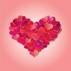 Valentine's day or Wedding background with Red hearts confetti N2